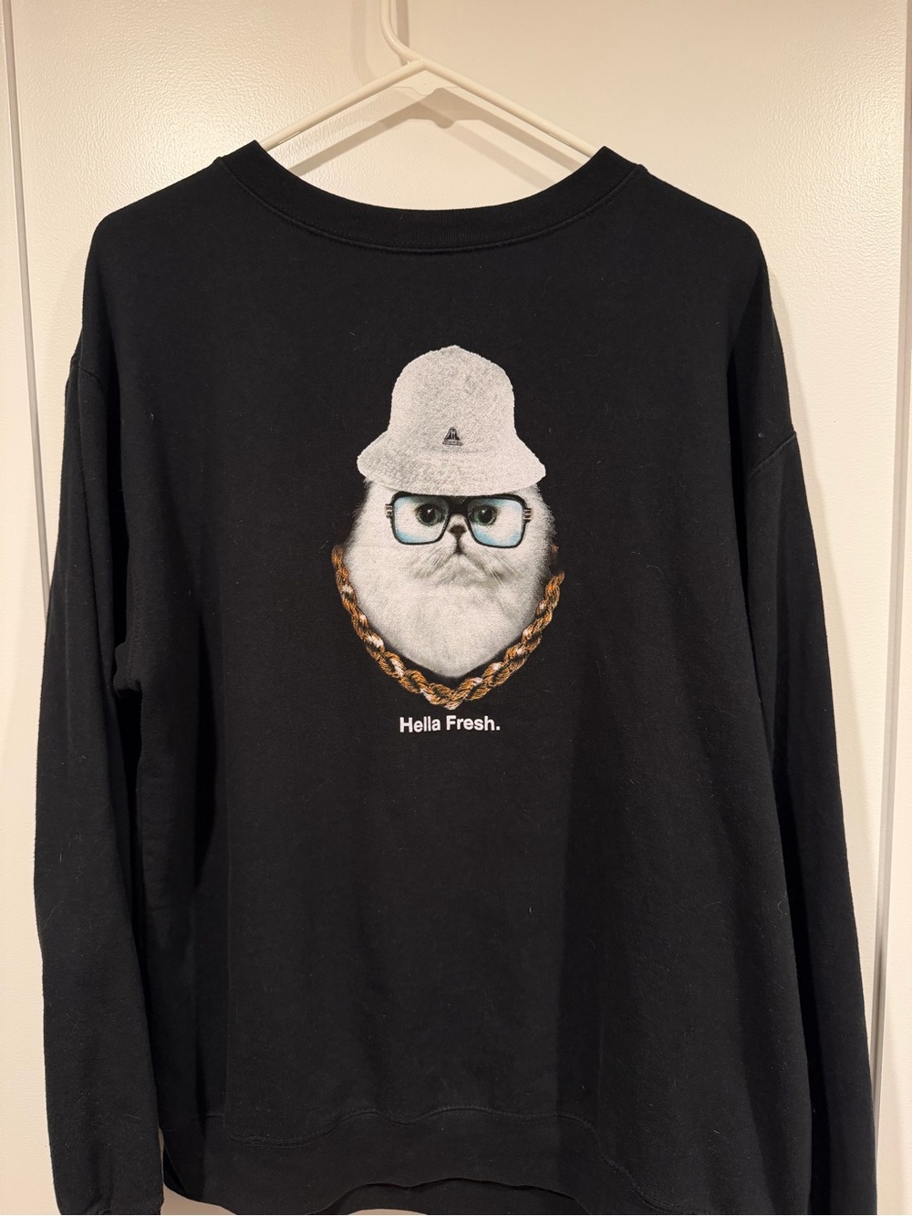 Upper Playground Hella Fresh Black Graphic Crewneck Sweatshirt